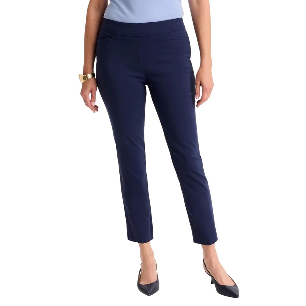 NWT Chicos Womens So Slimming Brigitte Slim Ankle Pants Navy Size 14R Minimalist